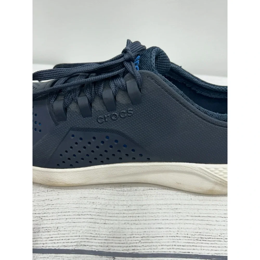 Crocs Lite Ride Pacer Mens Navy Breathable Lace Up‎ Sneakers Shoe Size 7